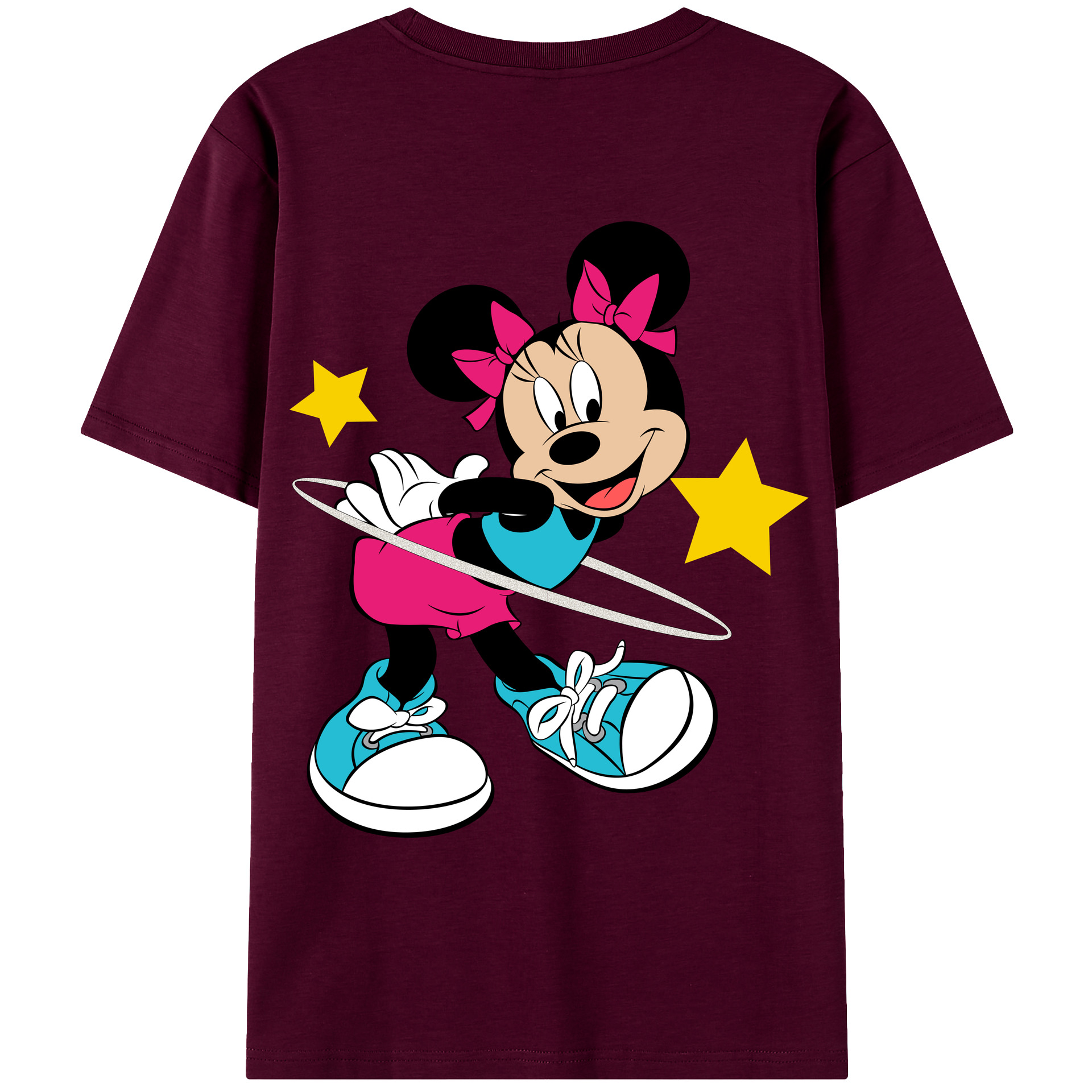 （画像用） ミッキーマウス Mickey Mouse レディース半袖Tシャツ(バックプリント)